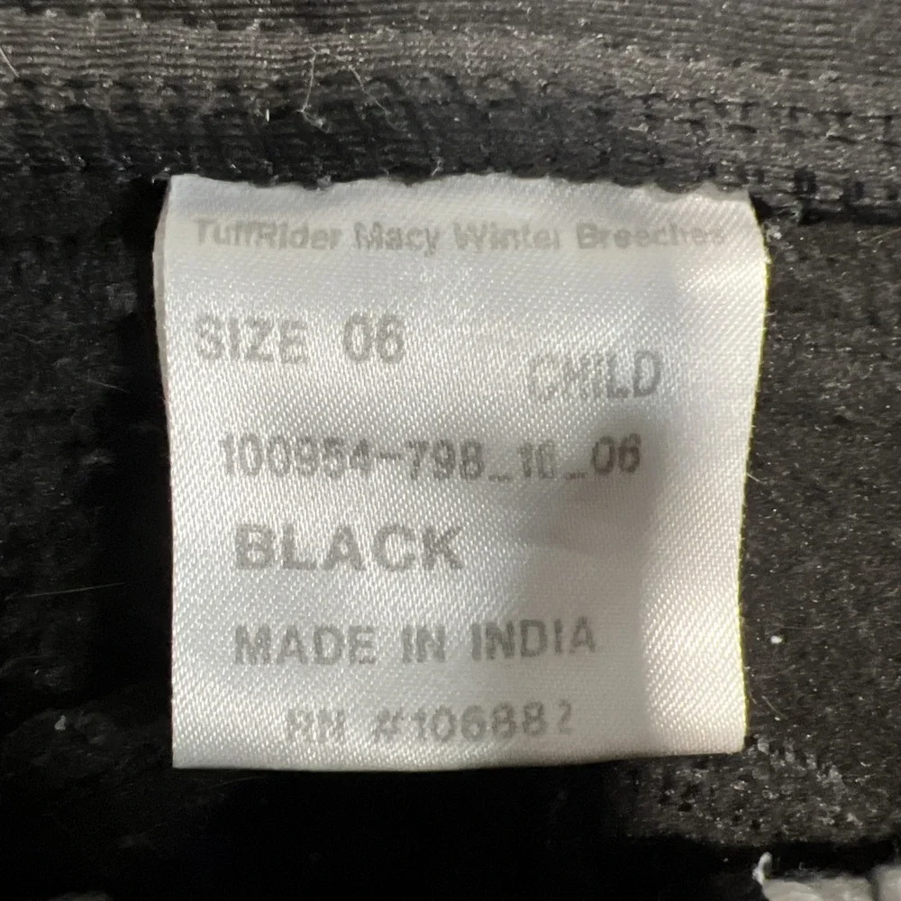 TuffRider Childrens Macy Winter Breeches Size 6 Youth Full Seat Fleece